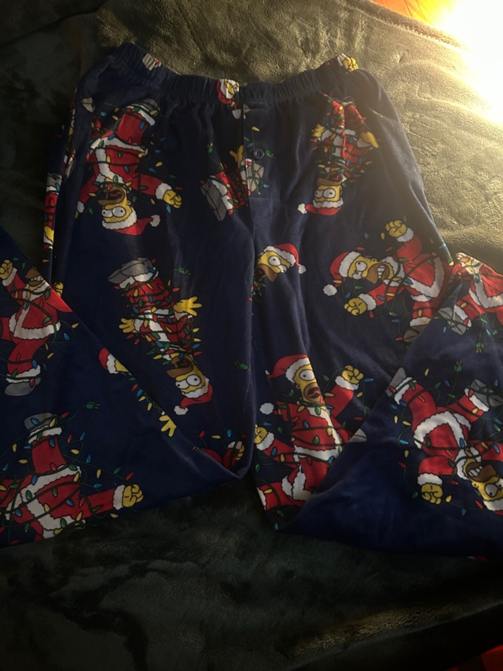 Men's Navy Blue Holiday Print Jogger Pants